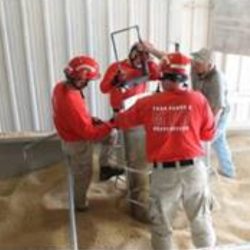 Using slide hammer on Grain Guardian Rescue Tube Panel